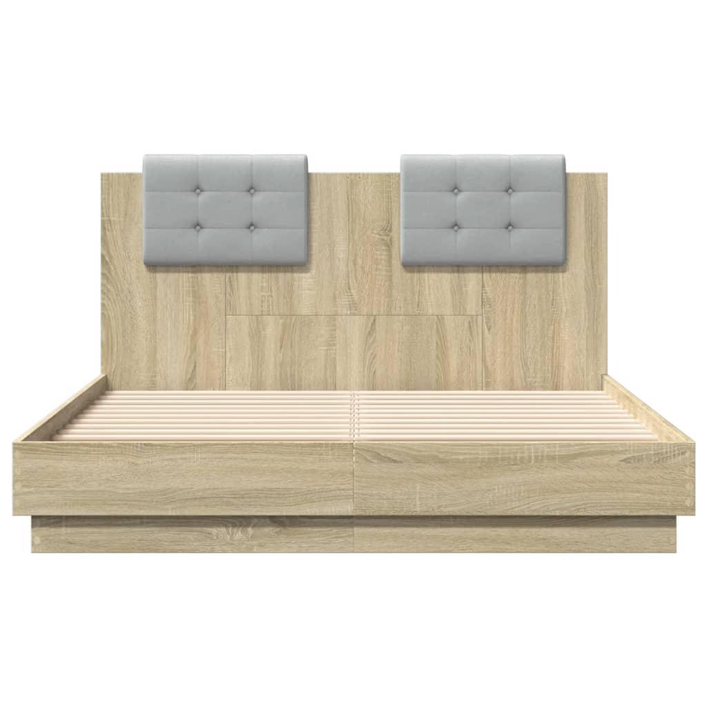 Cadre de lit avec LED sans matelas chêne sonoma 135x190 cm - XIOS