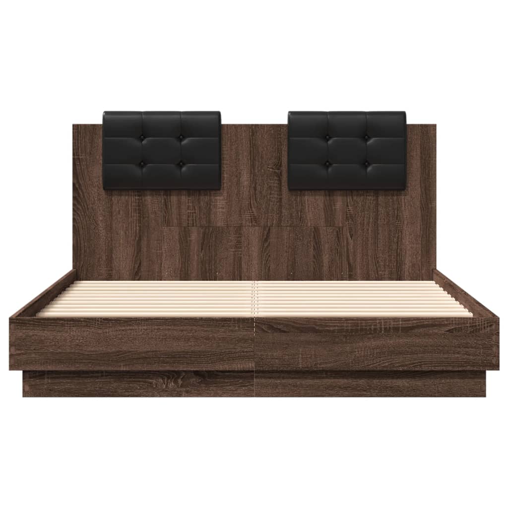 Cadre de lit avec LED sans matelas chêne marron 120x190 cm - XIOS