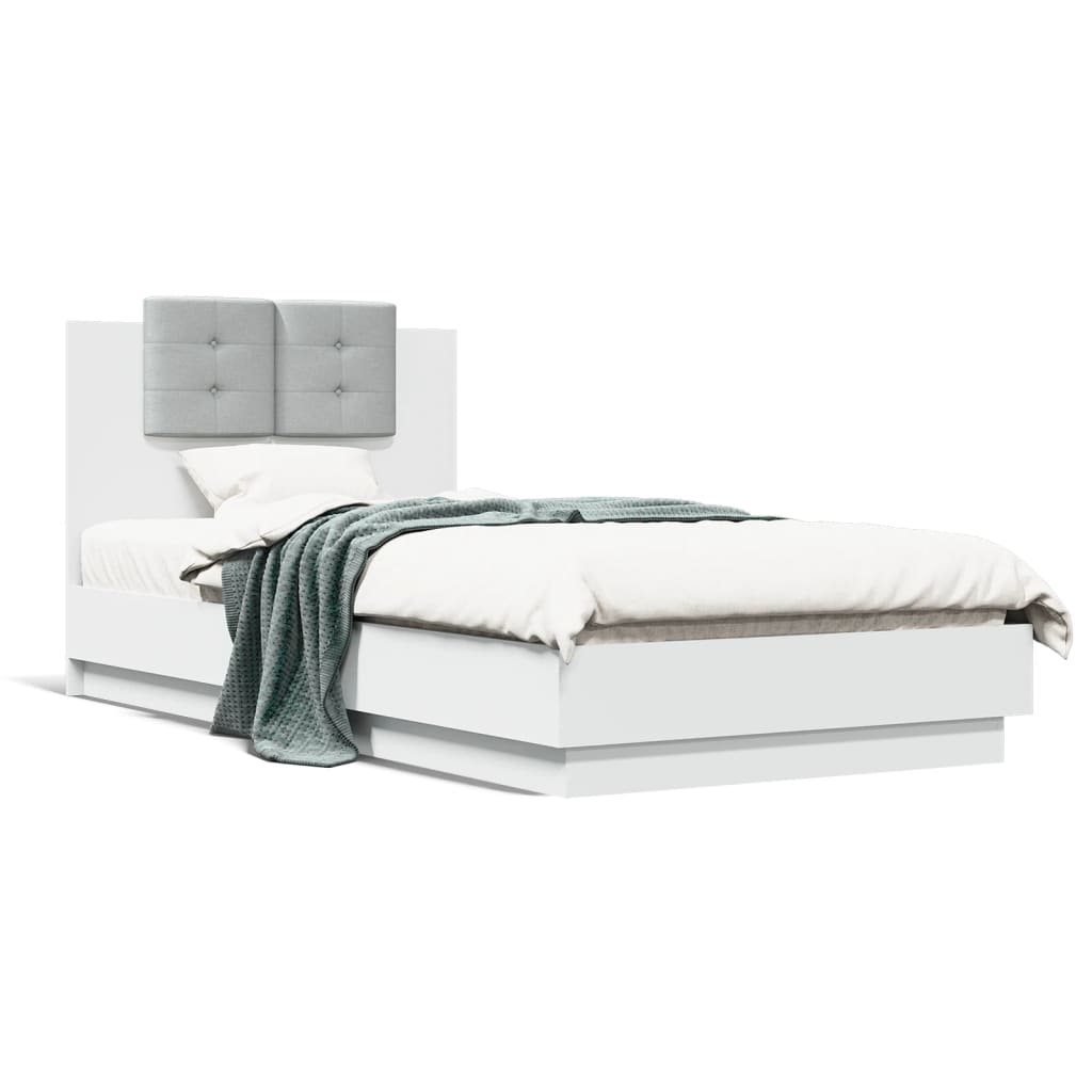 Cadre de lit avec LED sans matelas blanc 90x190 cm - XIOS