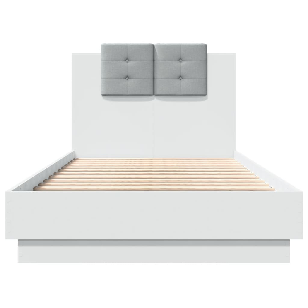 Cadre de lit avec LED sans matelas blanc 90x190 cm - XIOS