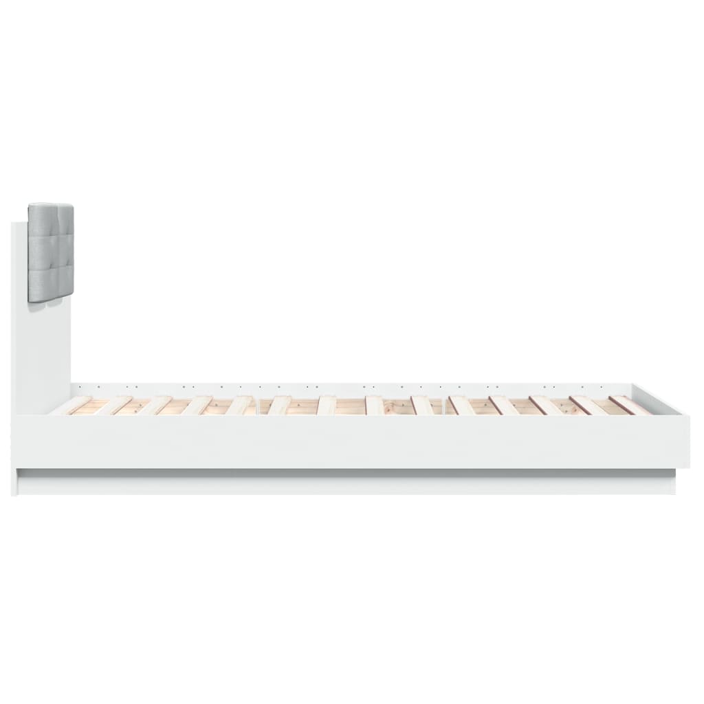 Cadre de lit avec LED sans matelas blanc 90x190 cm - XIOS