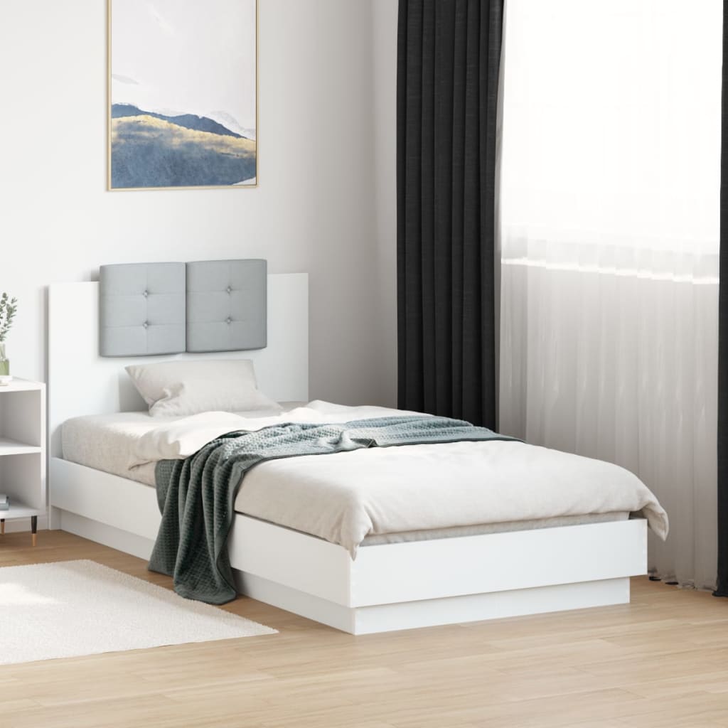 Cadre de lit avec LED sans matelas blanc 90x190 cm - XIOS
