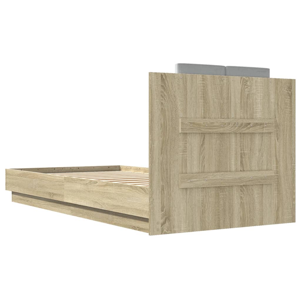 Cadre de lit avec LED sans matelas chêne sonoma 90x190 cm - XIOS