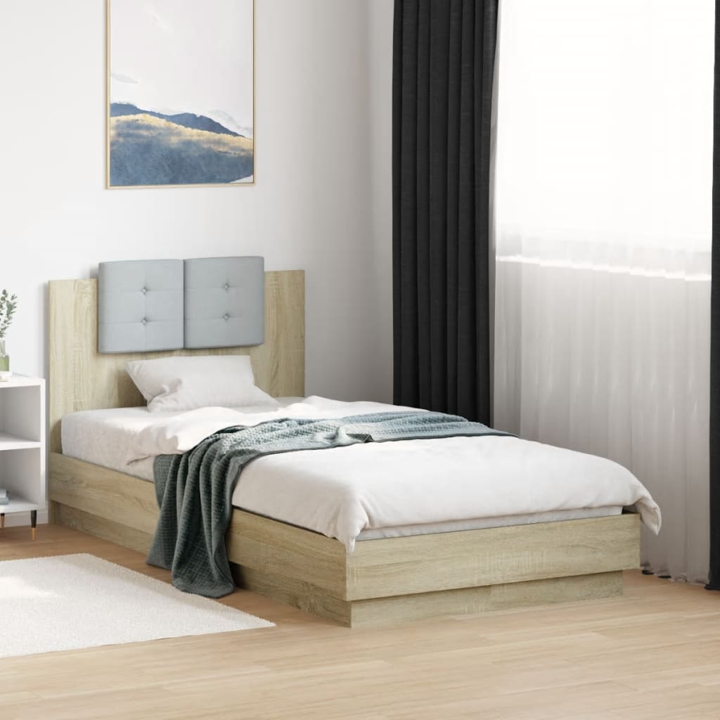 Cadre de lit avec LED sans matelas chêne sonoma 90x190 cm - XIOS