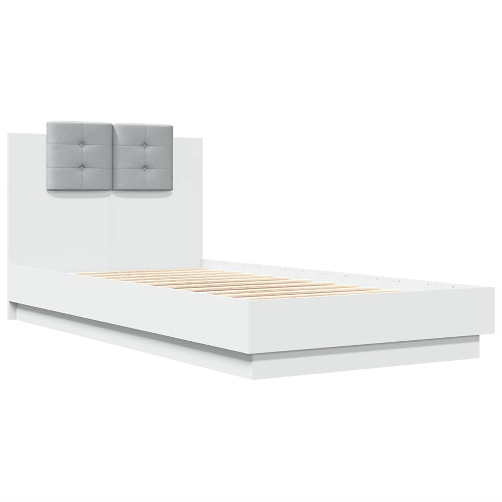 Cadre de lit avec LED sans matelas blanc 75x190 cm - XIOS