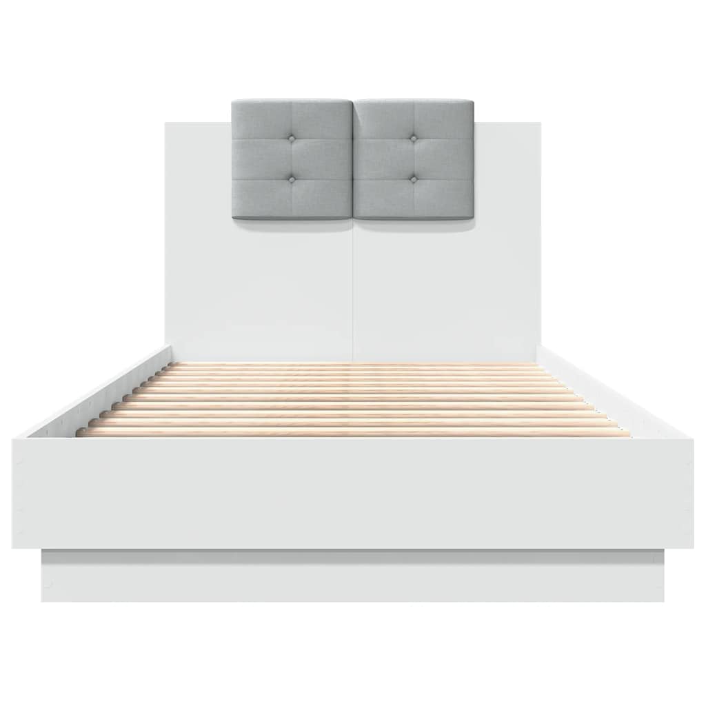 Cadre de lit avec LED sans matelas blanc 75x190 cm - XIOS