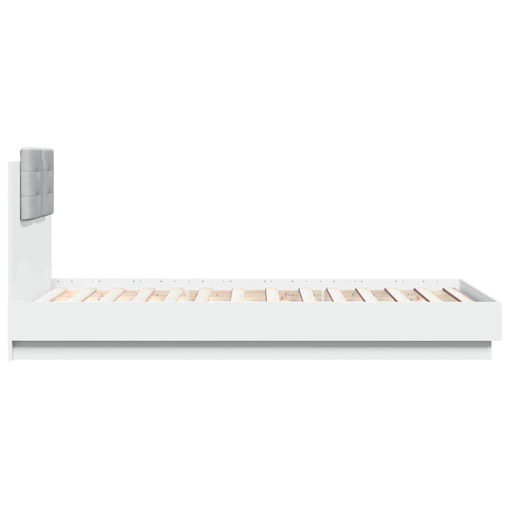 Cadre de lit avec LED sans matelas blanc 75x190 cm - XIOS