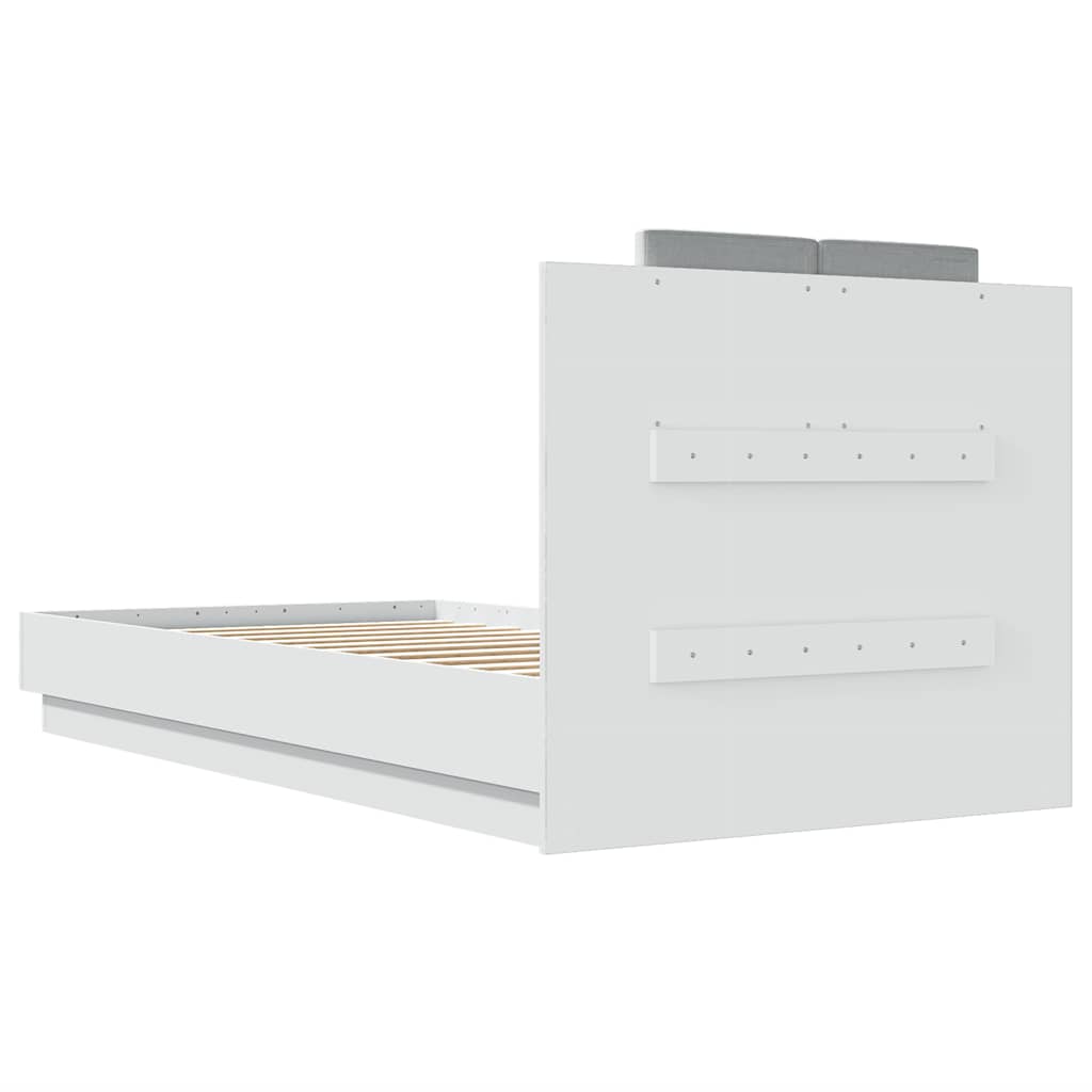Cadre de lit avec LED sans matelas blanc 75x190 cm - XIOS