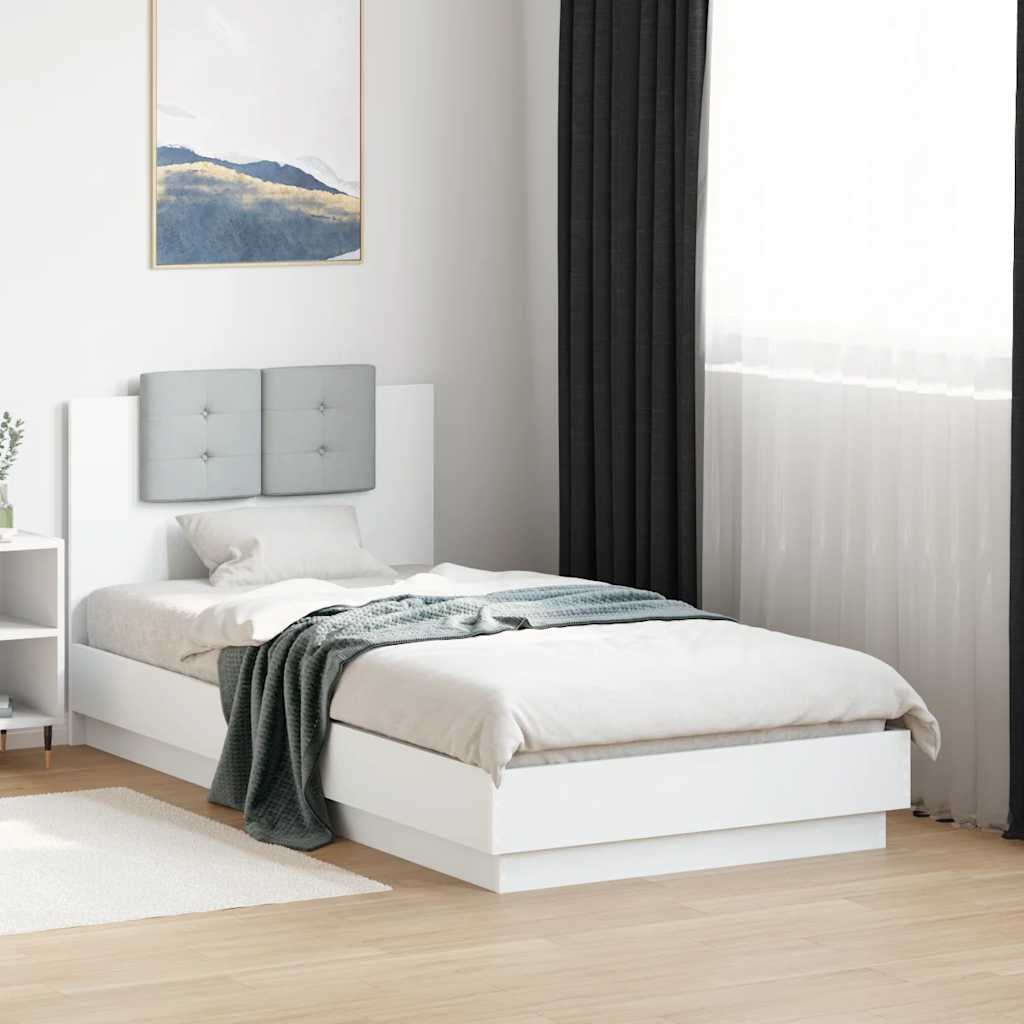 Cadre de lit avec LED sans matelas blanc 75x190 cm - XIOS