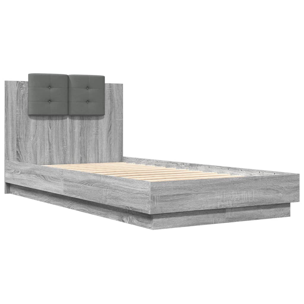 Cadre de lit avec LED sans matelas sonoma gris 75x190 cm - XIOS