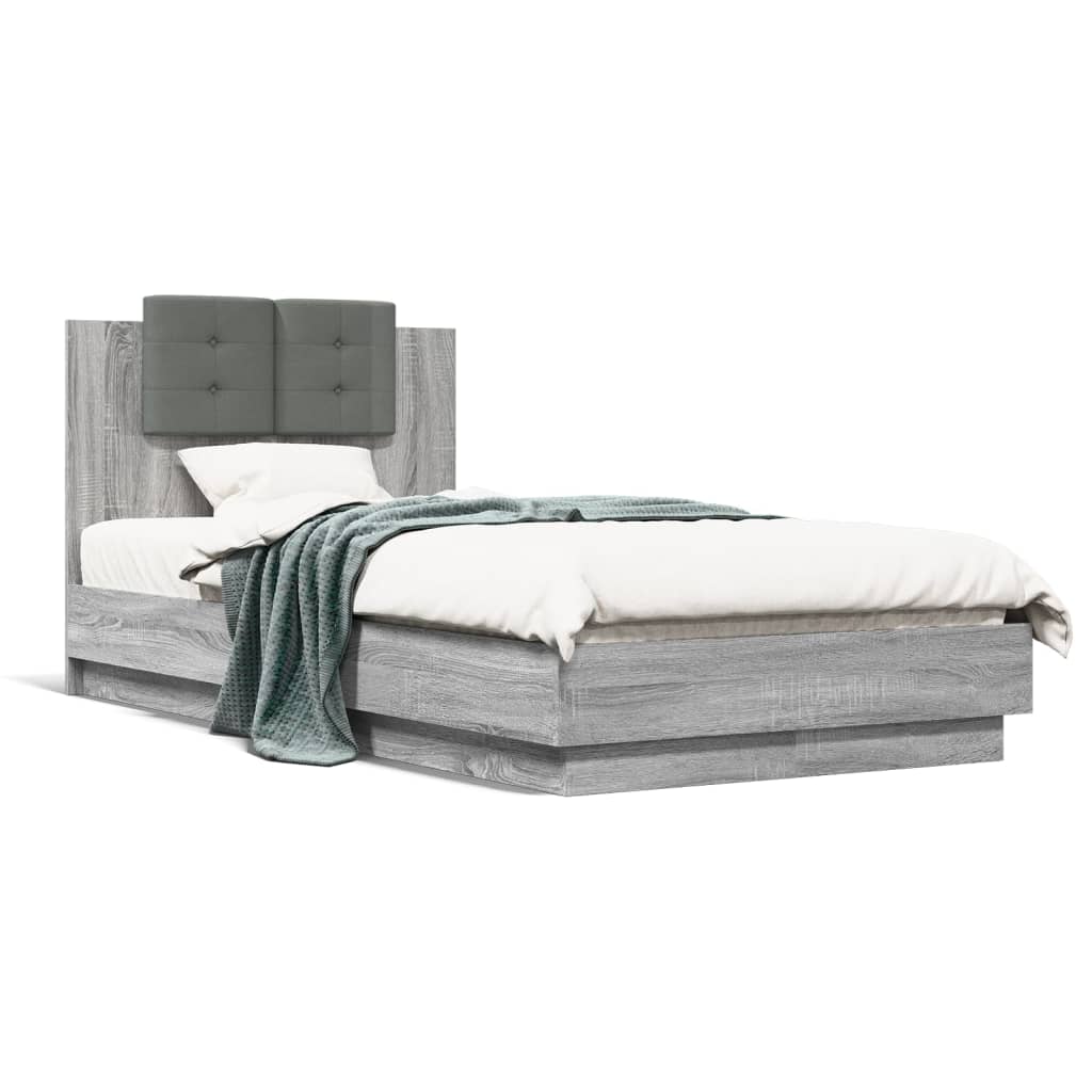 Cadre de lit avec LED sans matelas sonoma gris 75x190 cm - XIOS