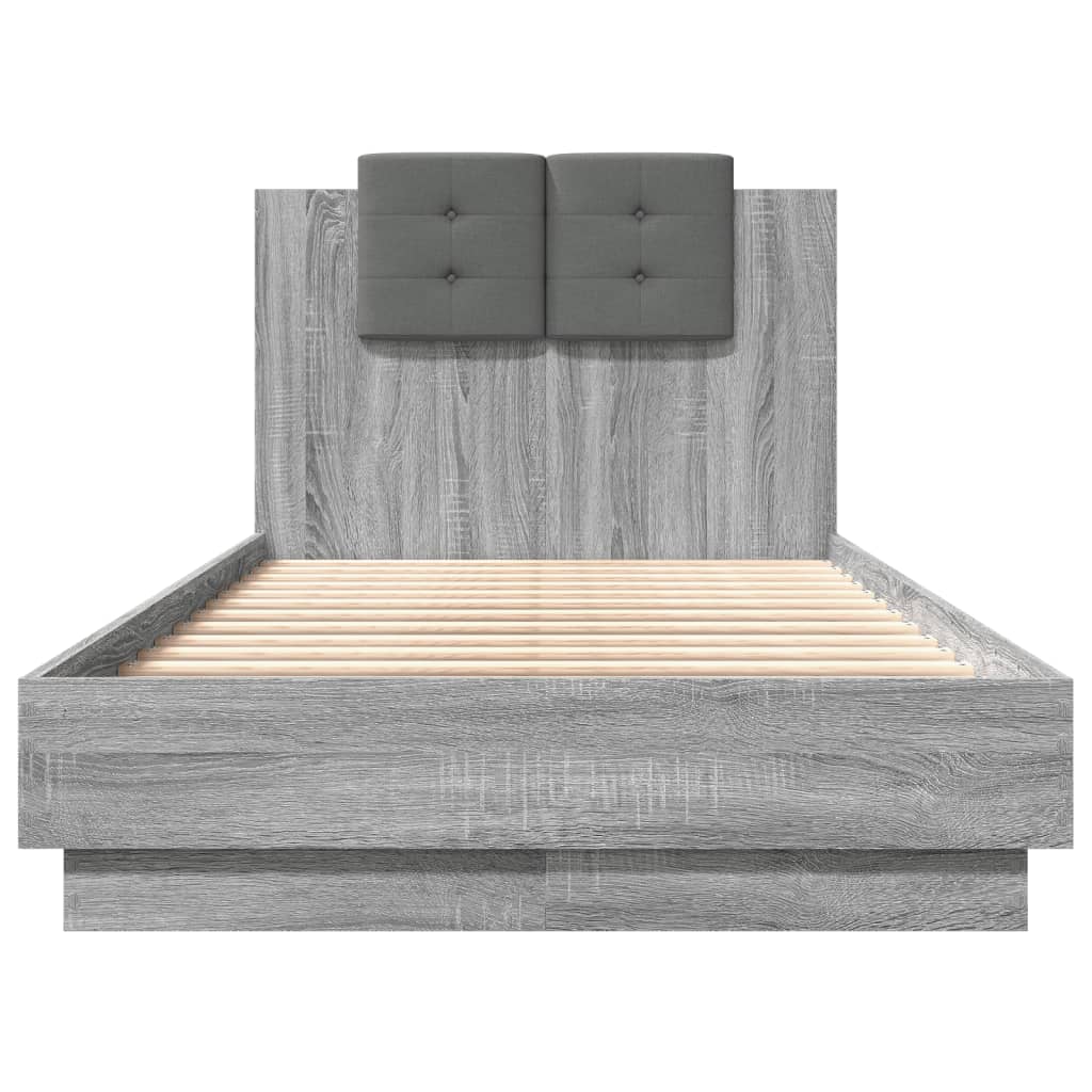 Cadre de lit avec LED sans matelas sonoma gris 75x190 cm - XIOS