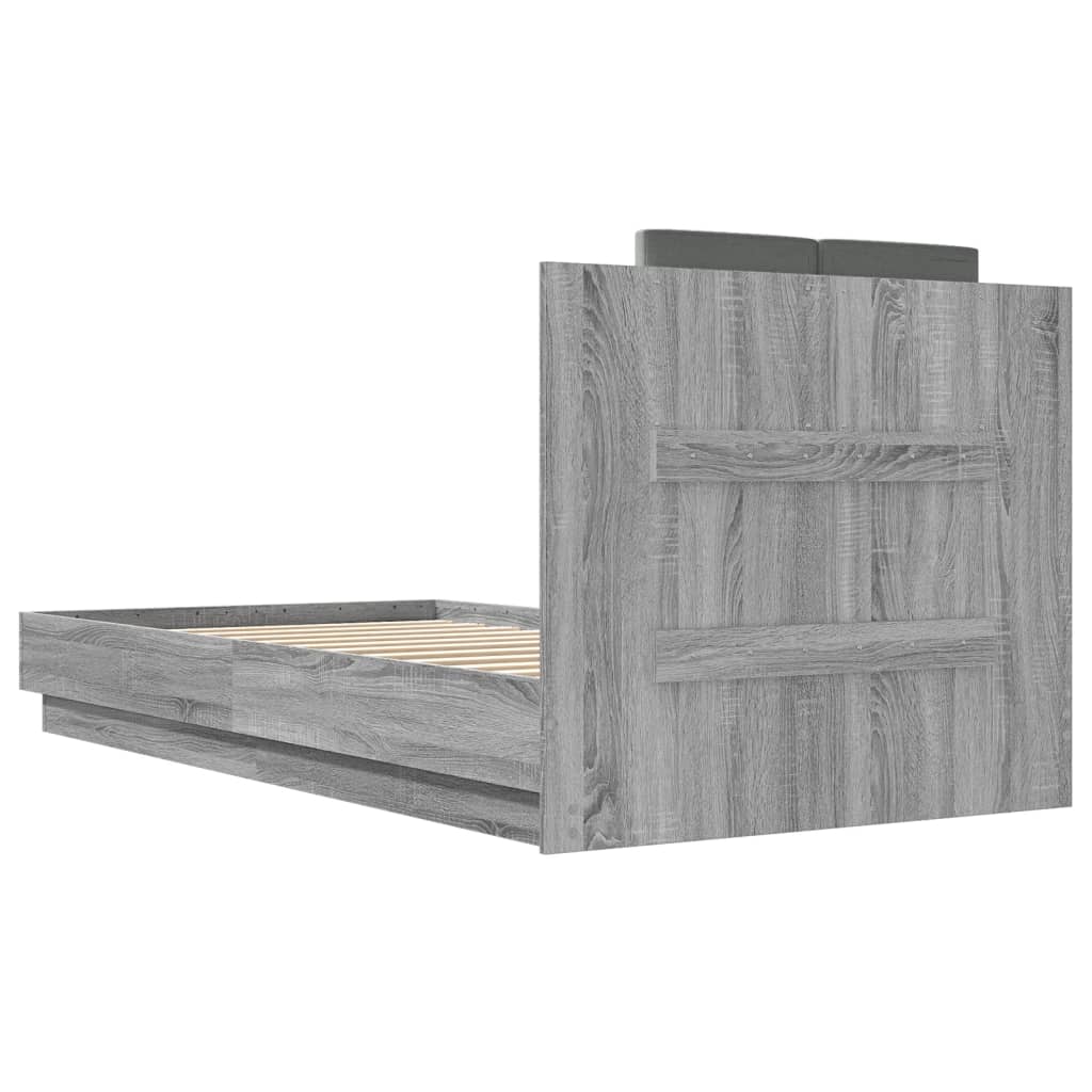 Cadre de lit avec LED sans matelas sonoma gris 75x190 cm - XIOS