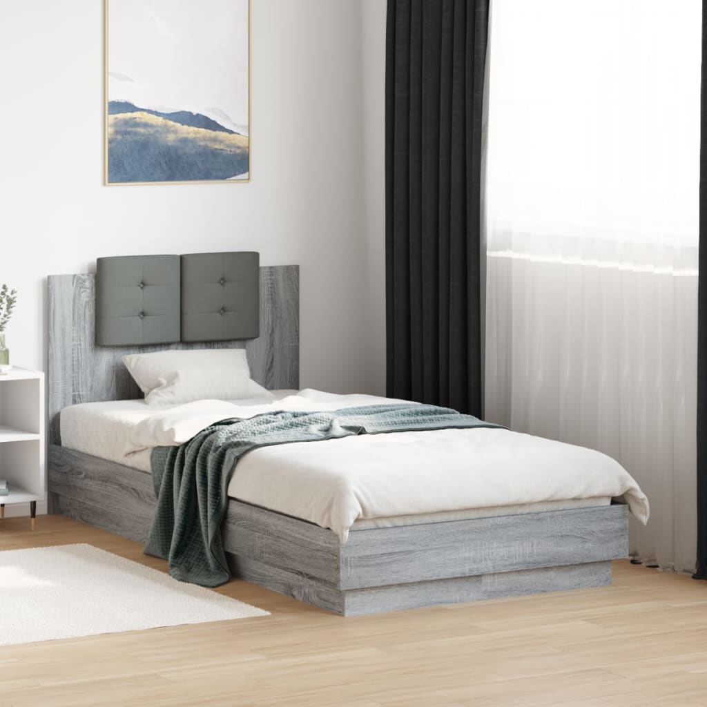 Cadre de lit avec LED sans matelas sonoma gris 75x190 cm - XIOS
