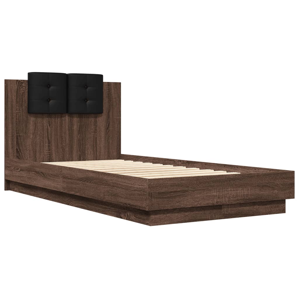 Cadre de lit avec LED sans matelas chêne marron 75x190 cm - XIOS