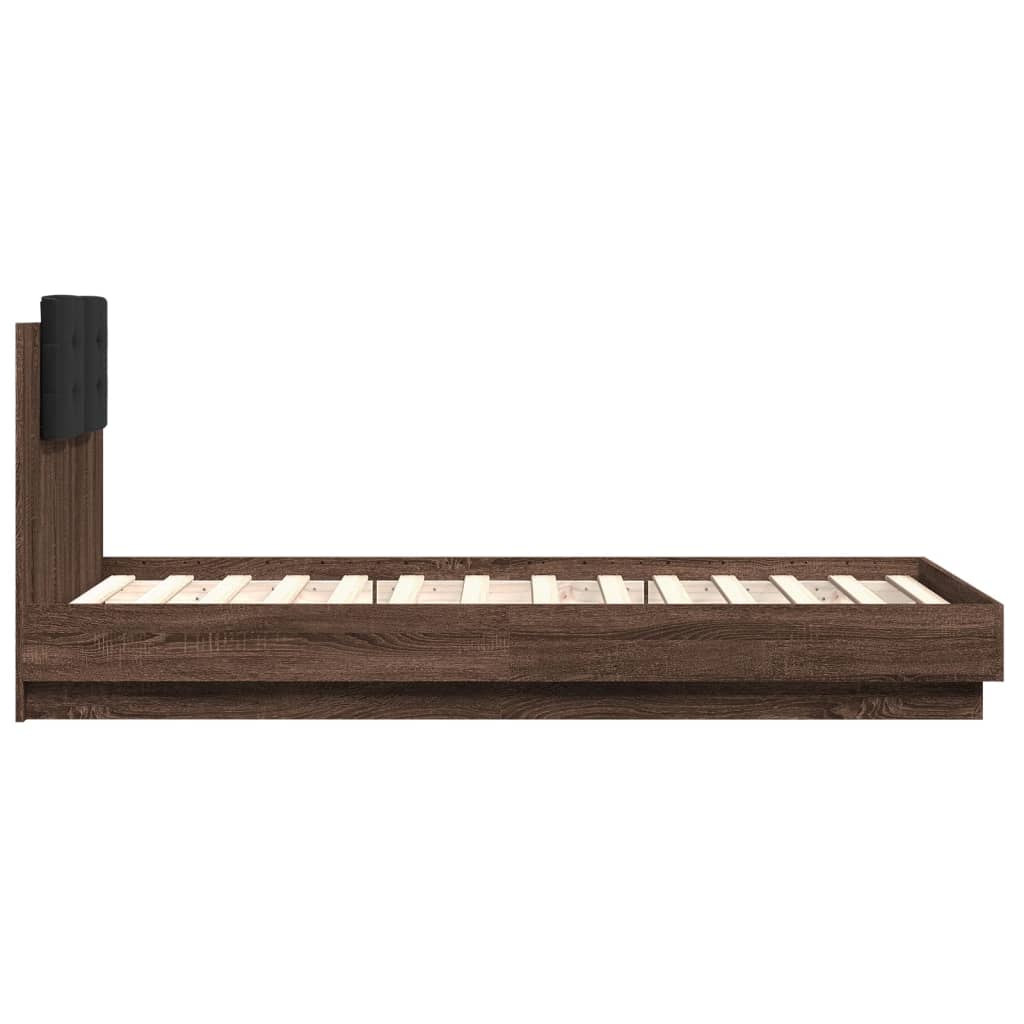Cadre de lit avec LED sans matelas chêne marron 75x190 cm - XIOS