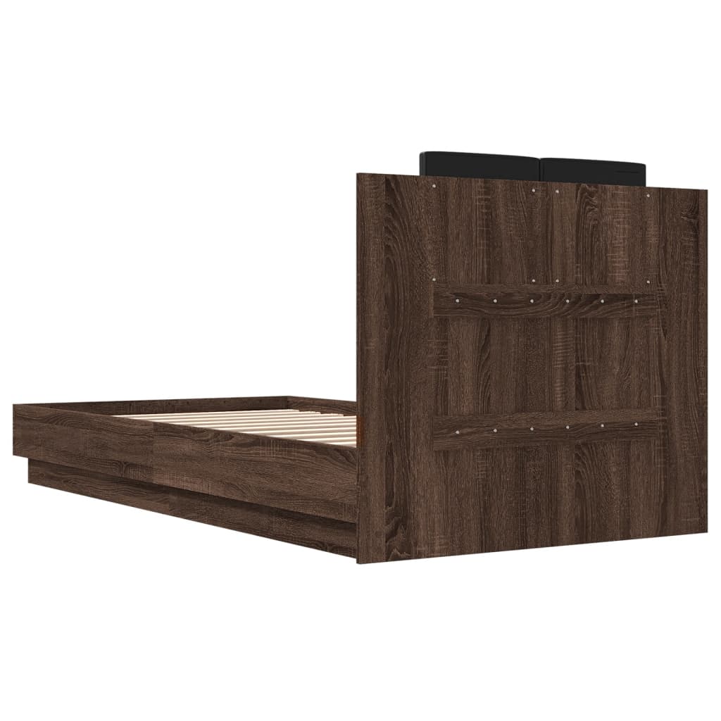 Cadre de lit avec LED sans matelas chêne marron 75x190 cm - XIOS