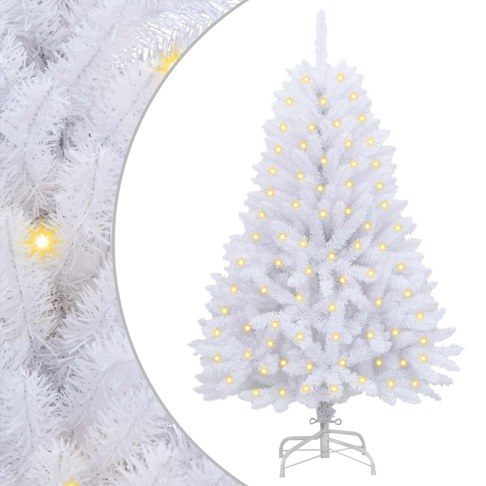 Sapin de Noël artificiel avec 150 LED Blanc 120 cm PVC et métal - XIOS