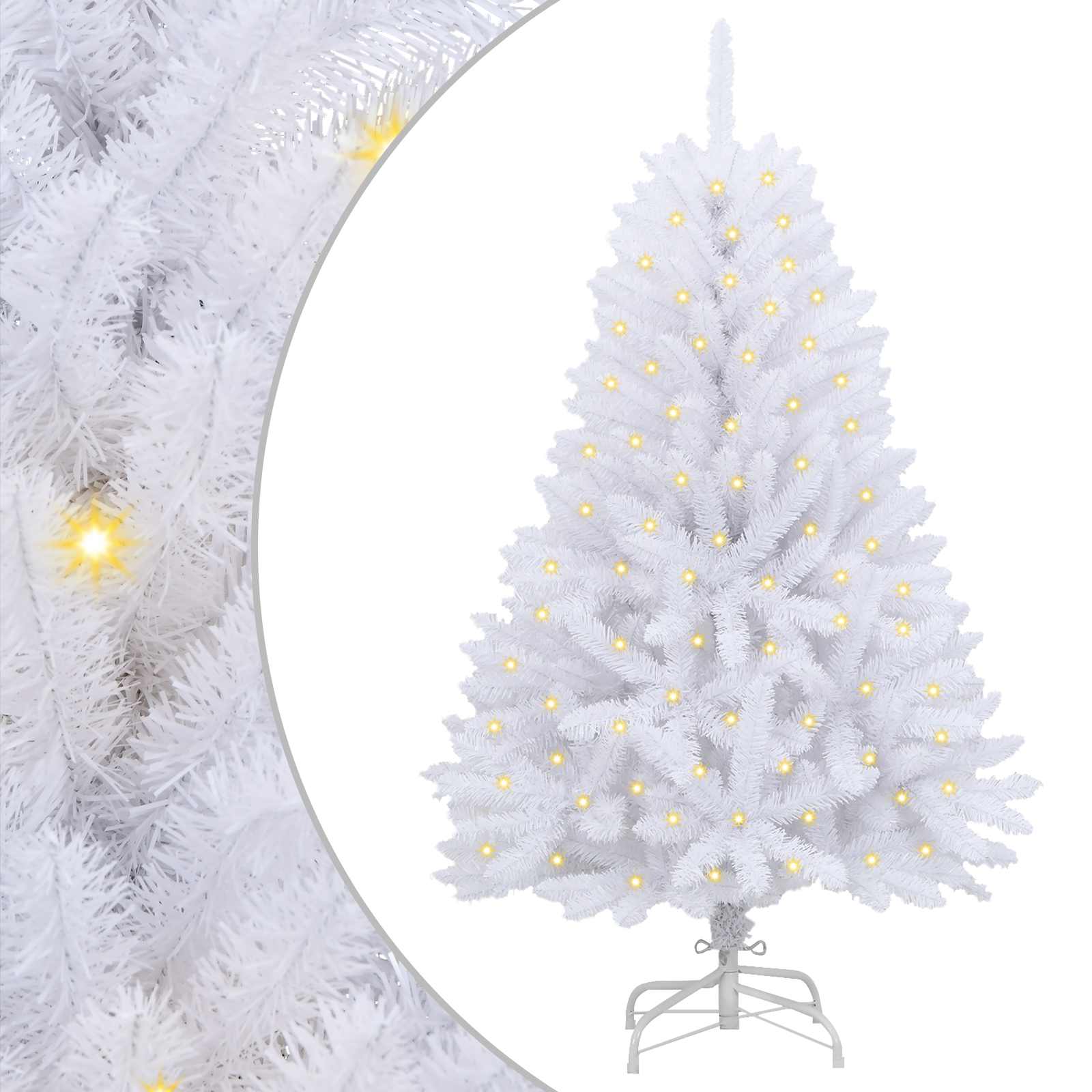 Sapin de Noël artificiel avec 150 LED Blanc 150 cm PVC et métal - XIOS