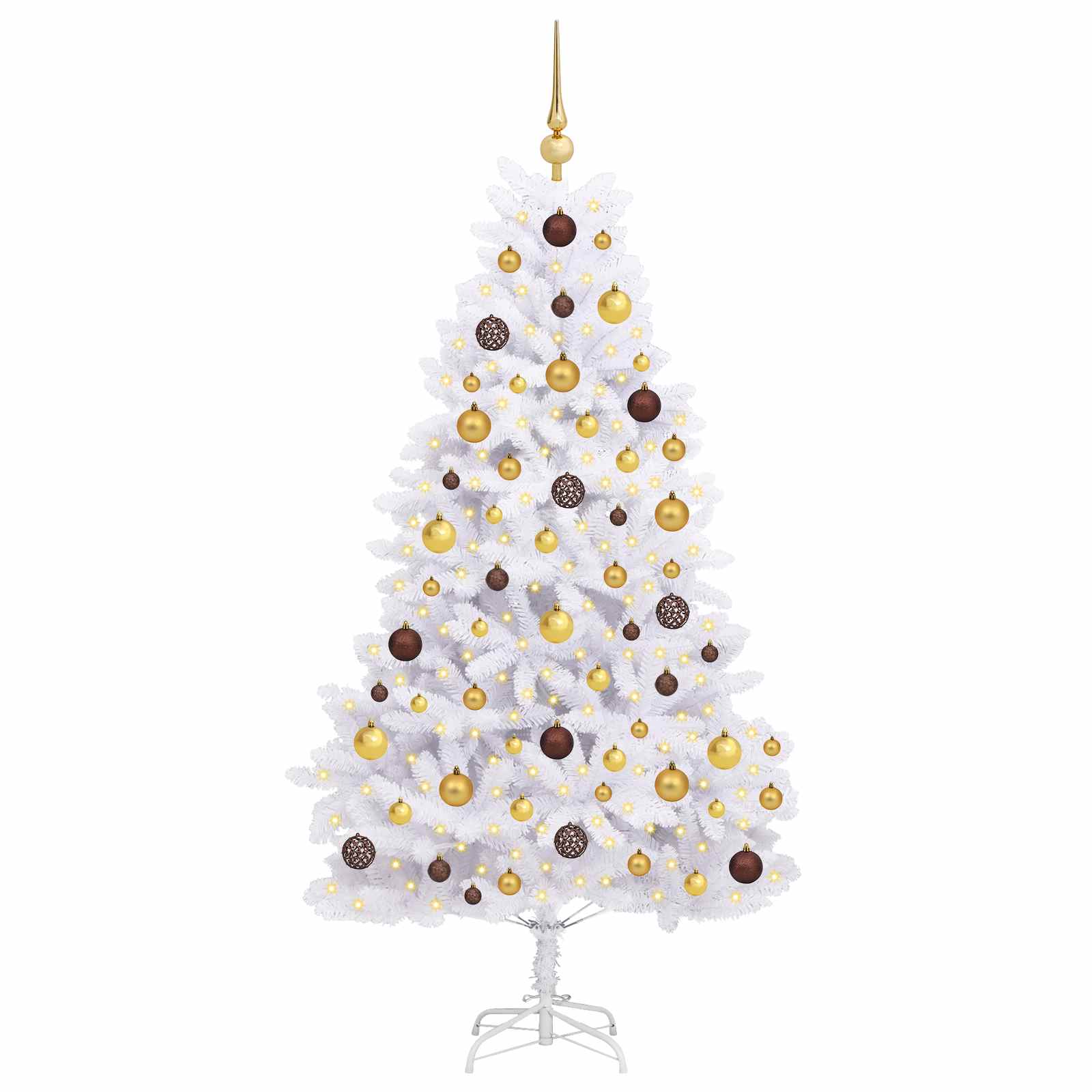Sapin de Noël artificiel Blanc 90 x 90 x 180 cm PVC et métal - XIOS