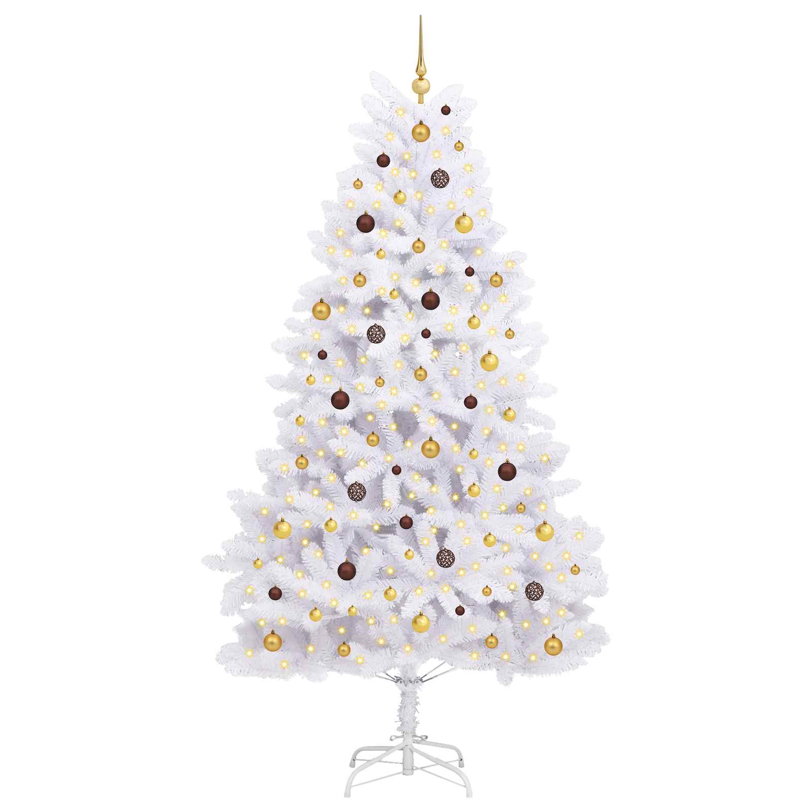 Sapin de Noël artificiel Blanc 128 x 128 x 270 cm PVC et métal