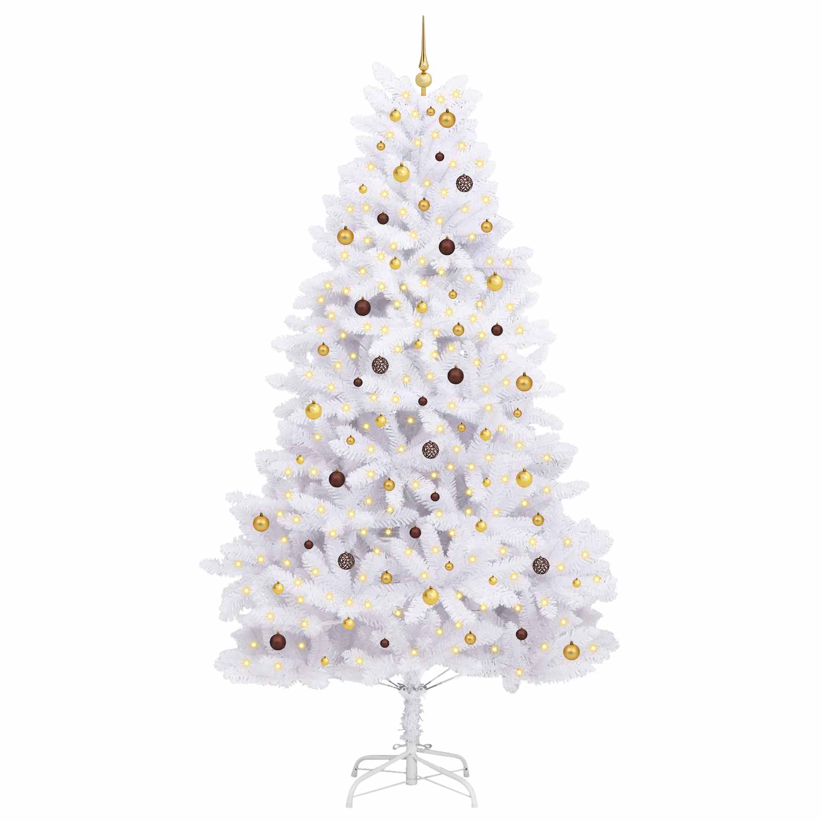 Sapin de Noël artificiel Blanc 138 x 138 x 300 cm PVC et métal