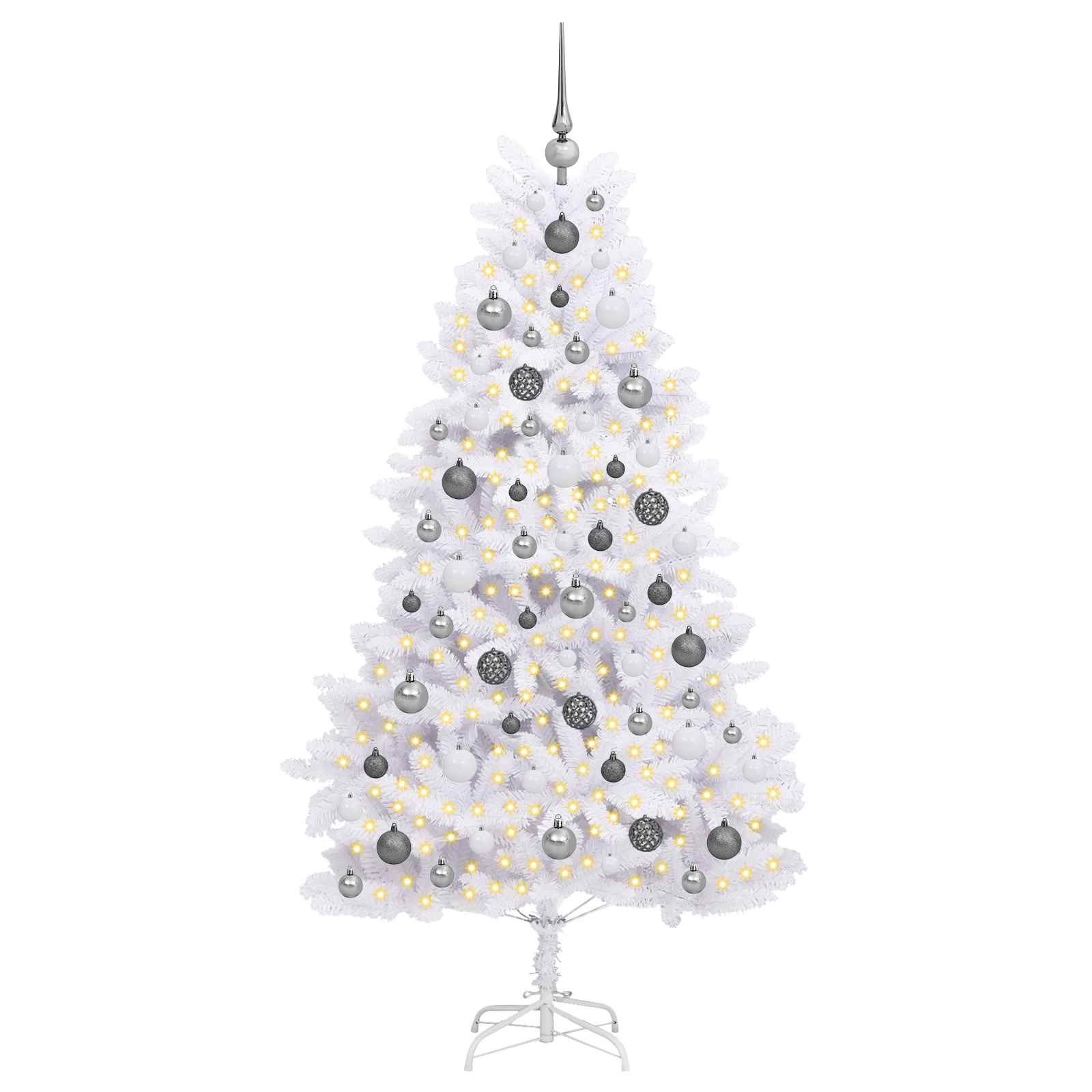 Sapin de Noël artificiel Blanc 90 x 90 x 180 cm PVC et métal - XIOS