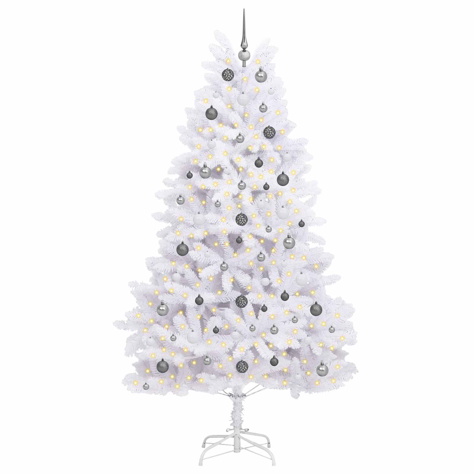 Sapin de Noël artificiel Blanc 120 x 120 x 240 cm PVC et métal - XIOS