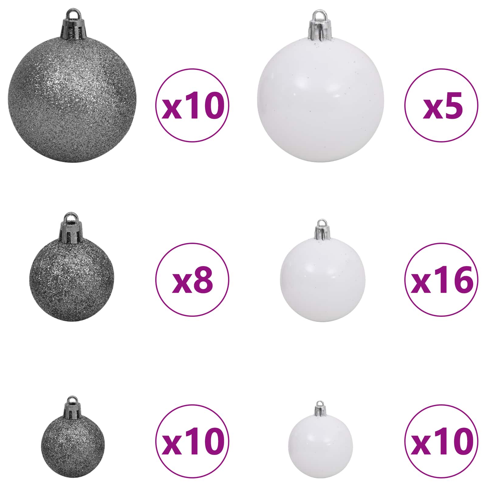 Sapin de Noël artificiel Blanc 138 x 138 x 300 cm PVC et métal - XIOS