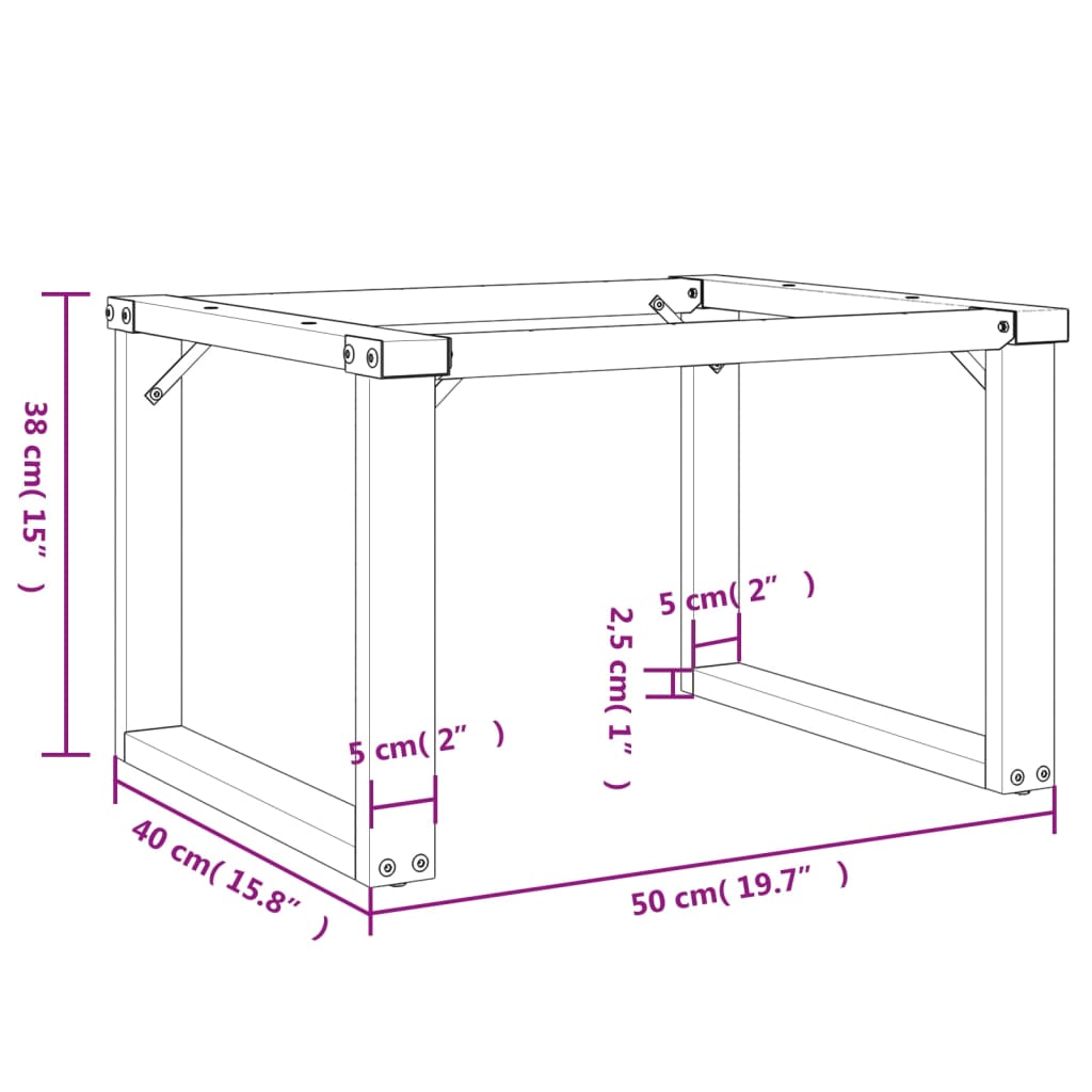Pieds de table basse cadre en O 50x40x38 cm acier - XIOS