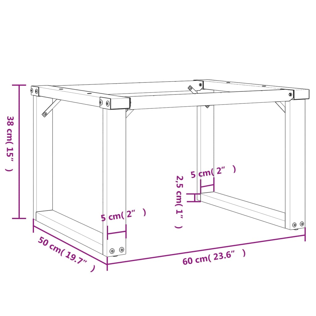 Pieds de table basse cadre en O 60x50x38 cm acier - XIOS