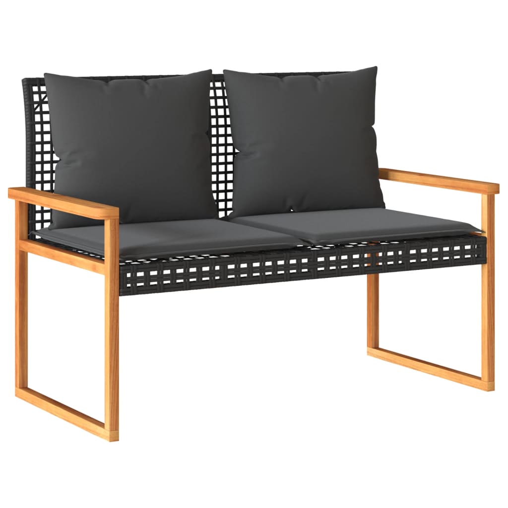 Salon de jardin 4 pcs avec coussins Noir Résine tressée - XIOS
