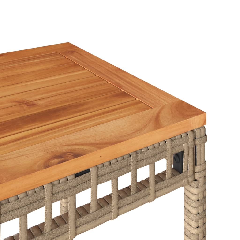 Ensemble de bistro et coussins 3 pcs mélange beige rotin acacia Salons de jardin vidaXL