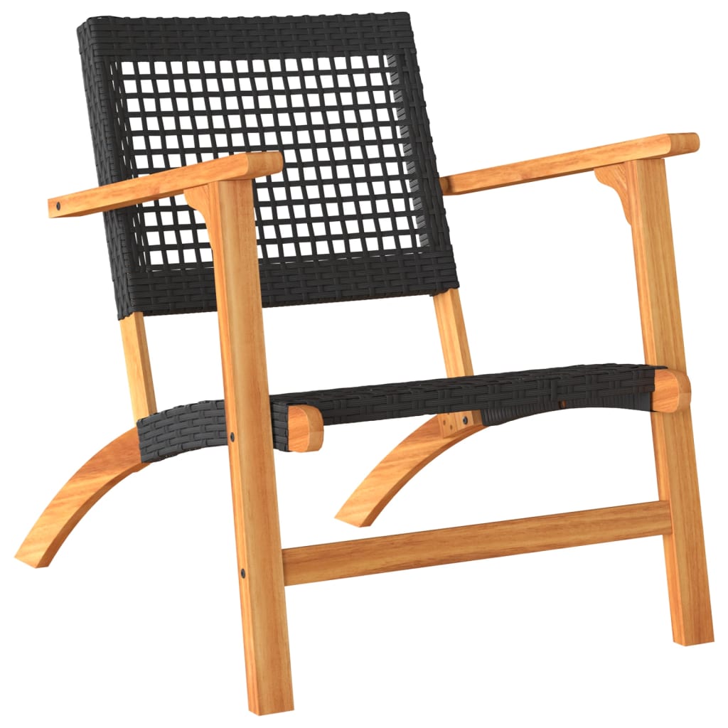 Ensemble de bistro 3 pcs noir résine tressée et bois d'acacia Salons de jardin vidaXL