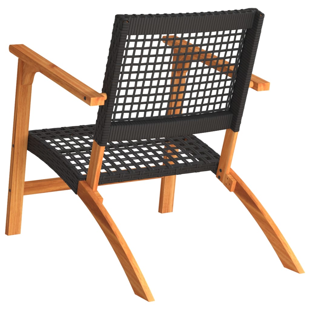 Chaises de jardin lot de 2 noir résine tressée et bois d’acacia - XIOS