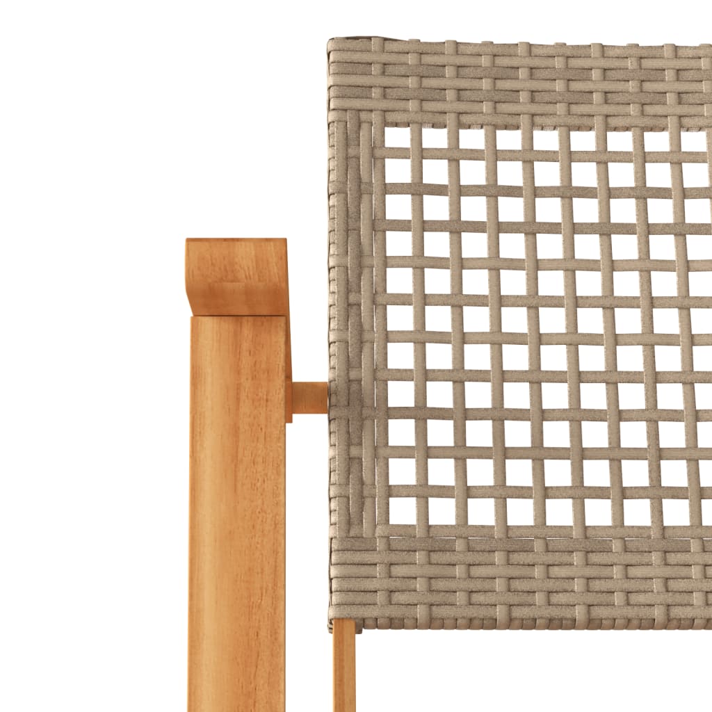 Chaises de jardin lot de 2 beige résine tressée bois d’acacia Salons de jardin vidaXL