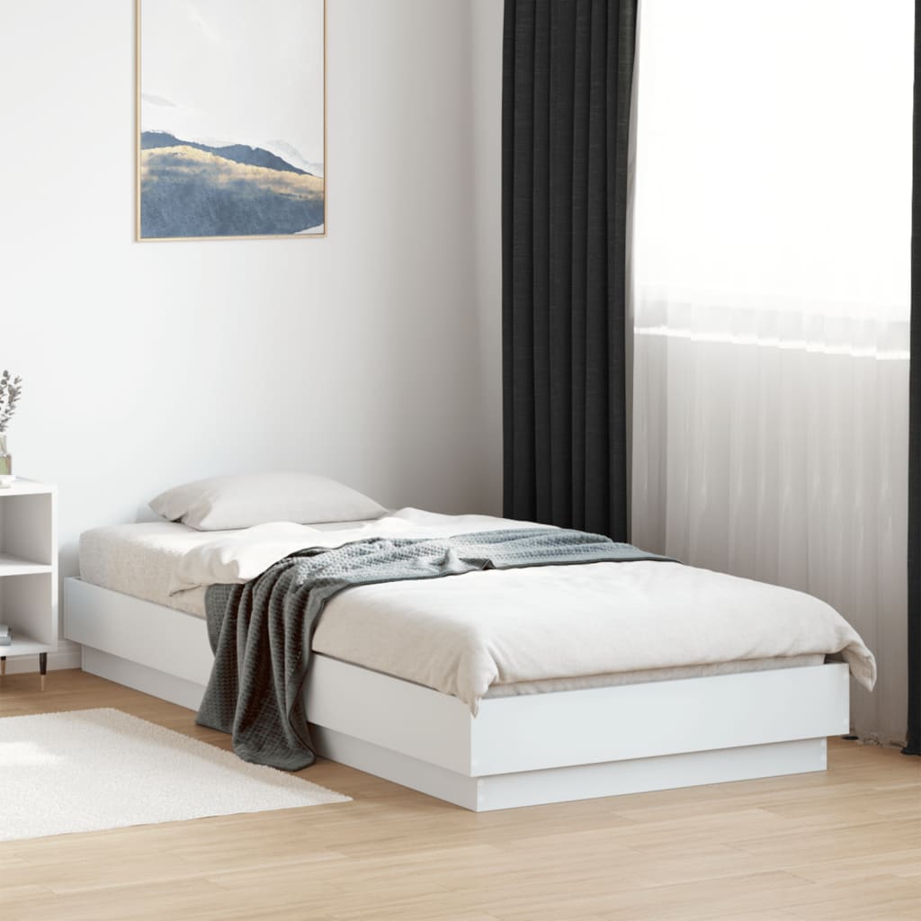 Cadre de lit sans matelas avec lumières LED blanc 100x200 cm - XIOS