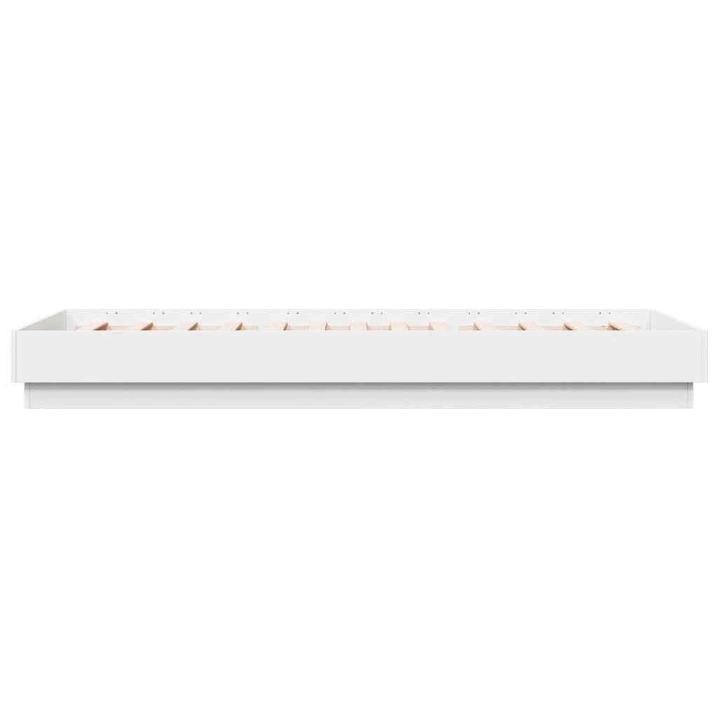 Cadre de lit sans matelas avec lumières LED blanc 100x200 cm - XIOS