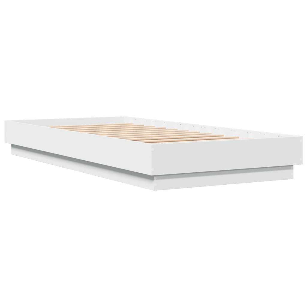 Cadre de lit sans matelas avec lumières LED blanc 100x200 cm - XIOS