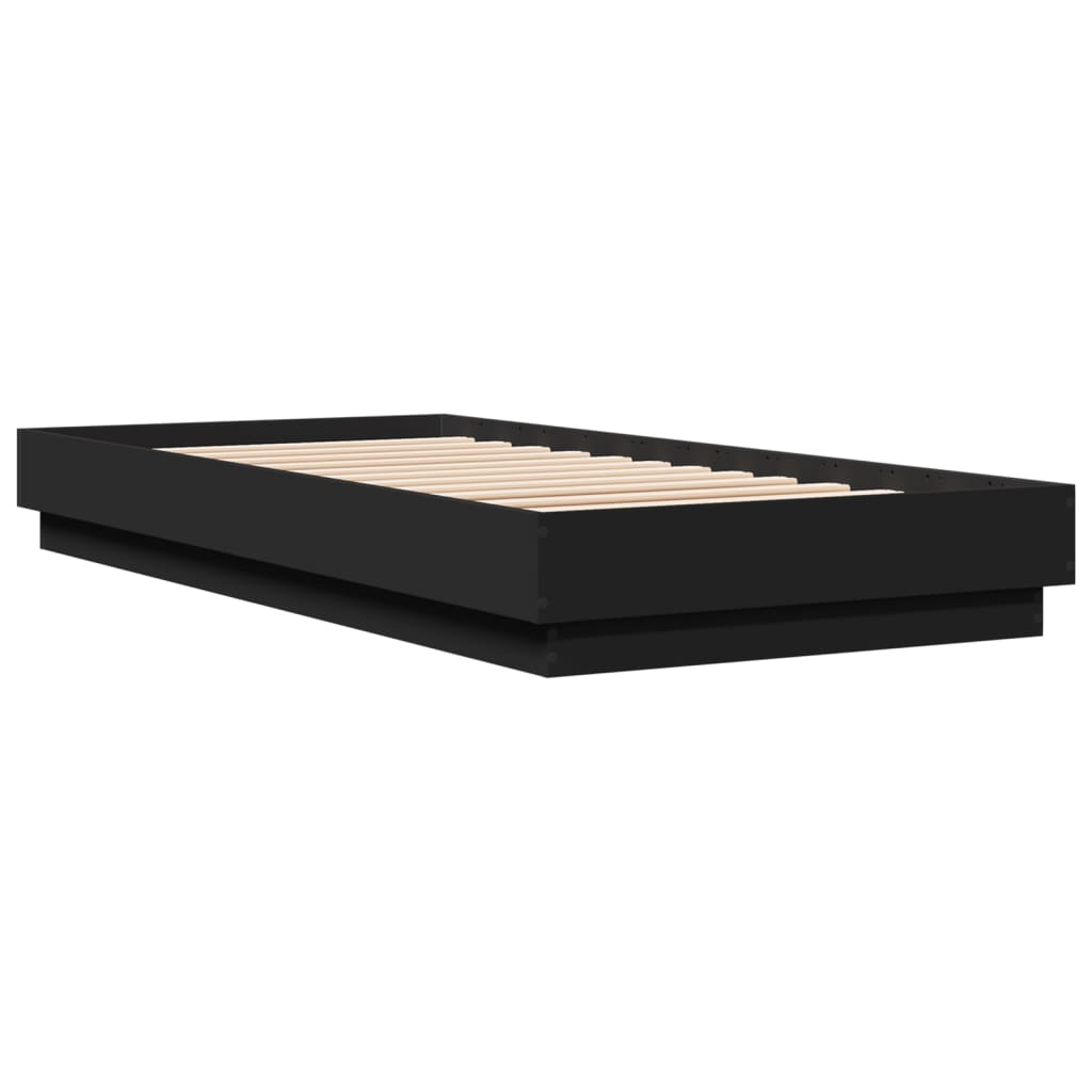 Cadre de lit sans matelas avec lumières LED noir 100x200 cm - XIOS