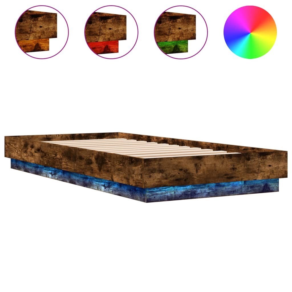 Cadre de lit sans matelas avec lumières LED 100x200 cm - XIOS