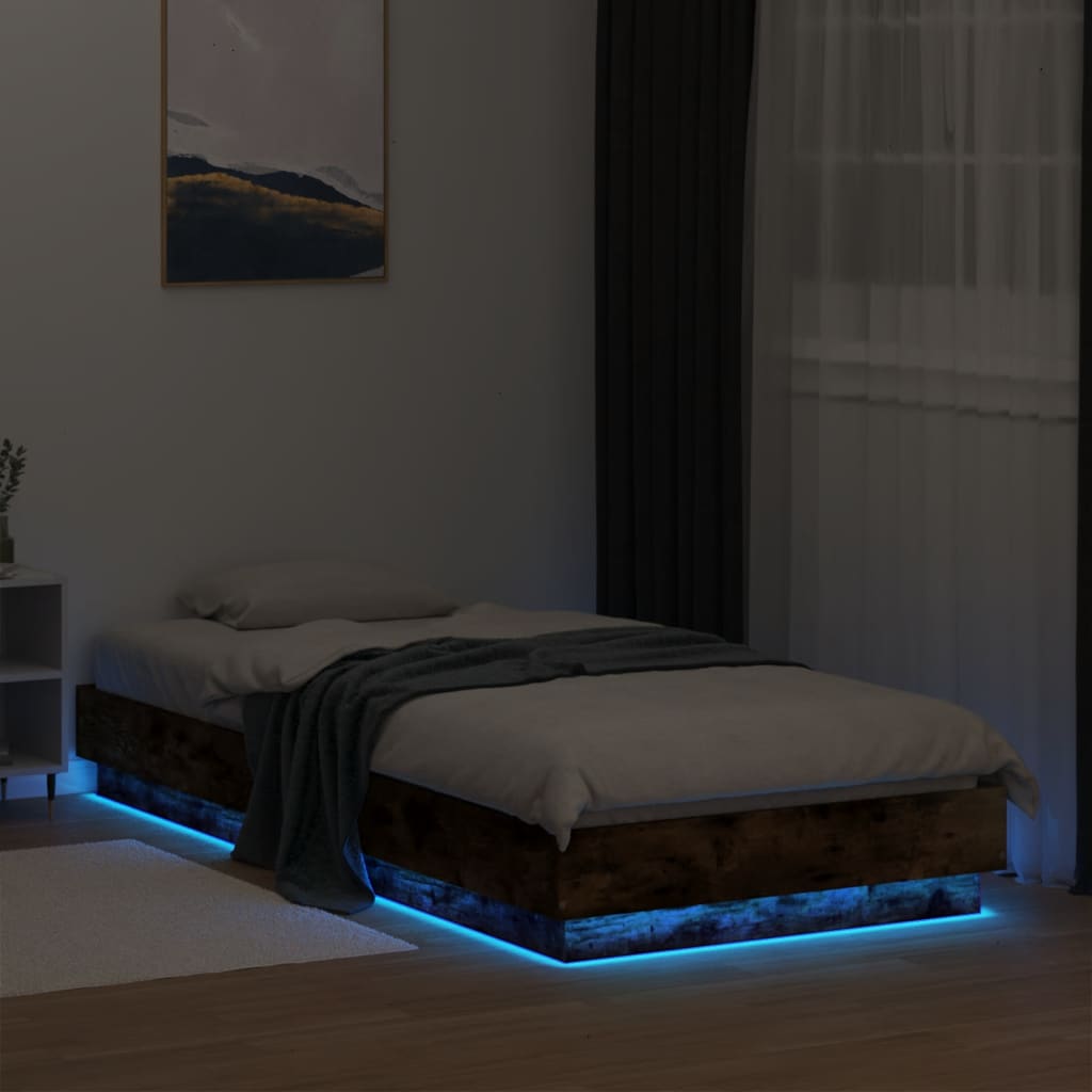 Cadre de lit sans matelas avec lumières LED 100x200 cm - XIOS