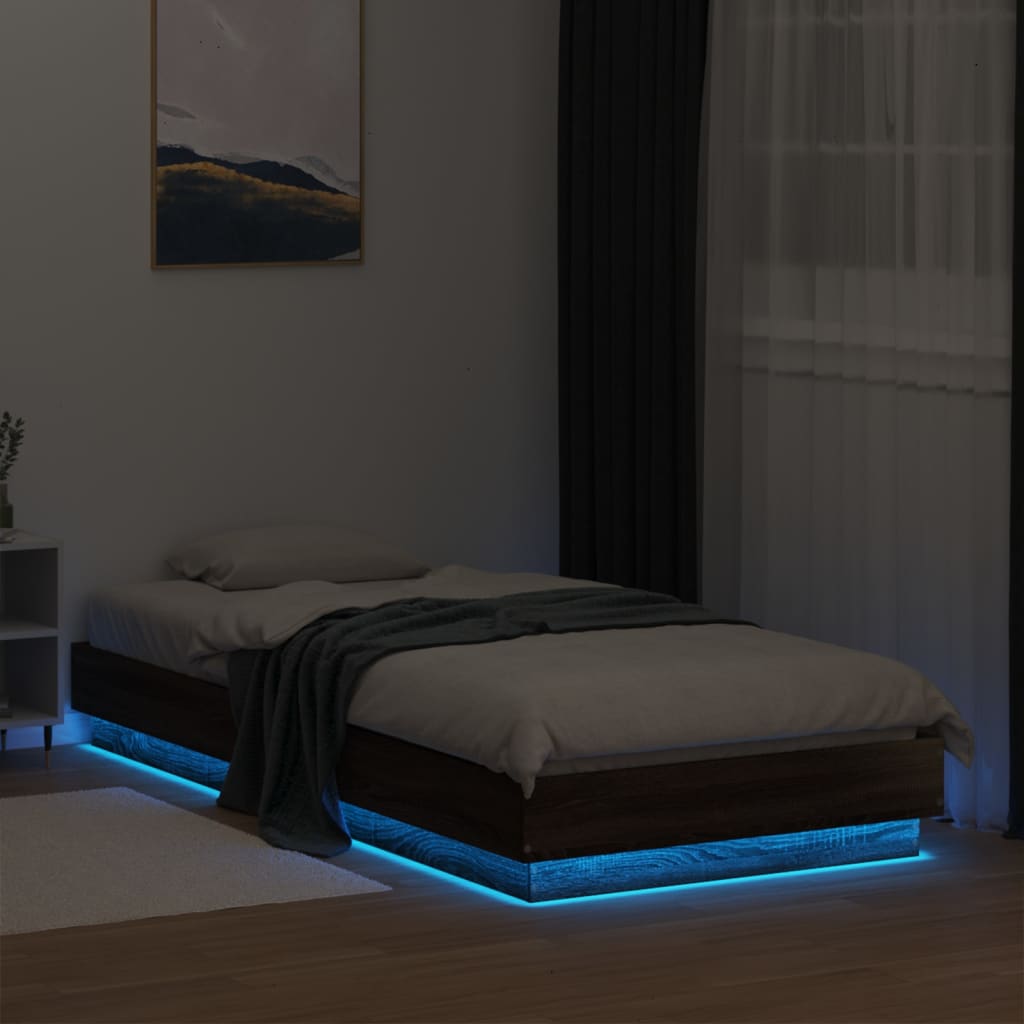 Cadre de lit sans matelas avec lumières LED 100x200 cm - XIOS