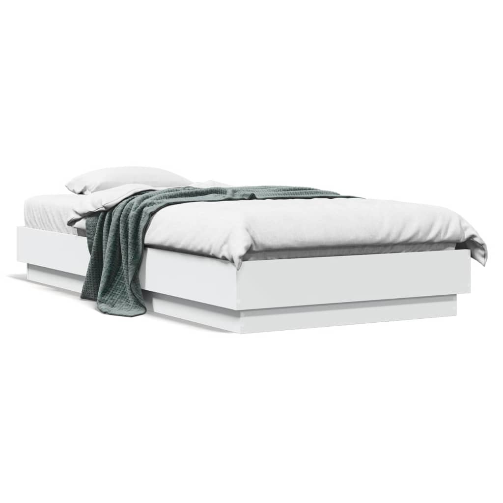 Cadre de lit sans matelas avec lumières LED blanc 90x190 cm - XIOS