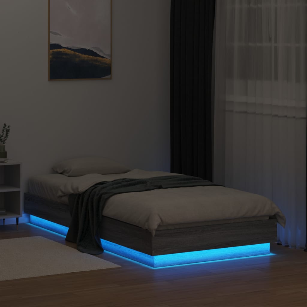 Cadre de lit sans matelas avec lumières LED 90x190 cm - XIOS
