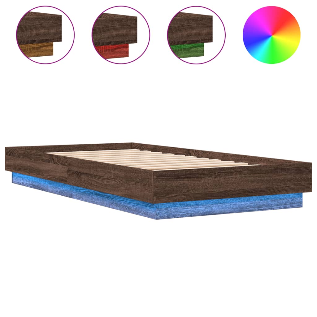 Cadre de lit sans matelas avec lumières LED 90x190 cm - XIOS