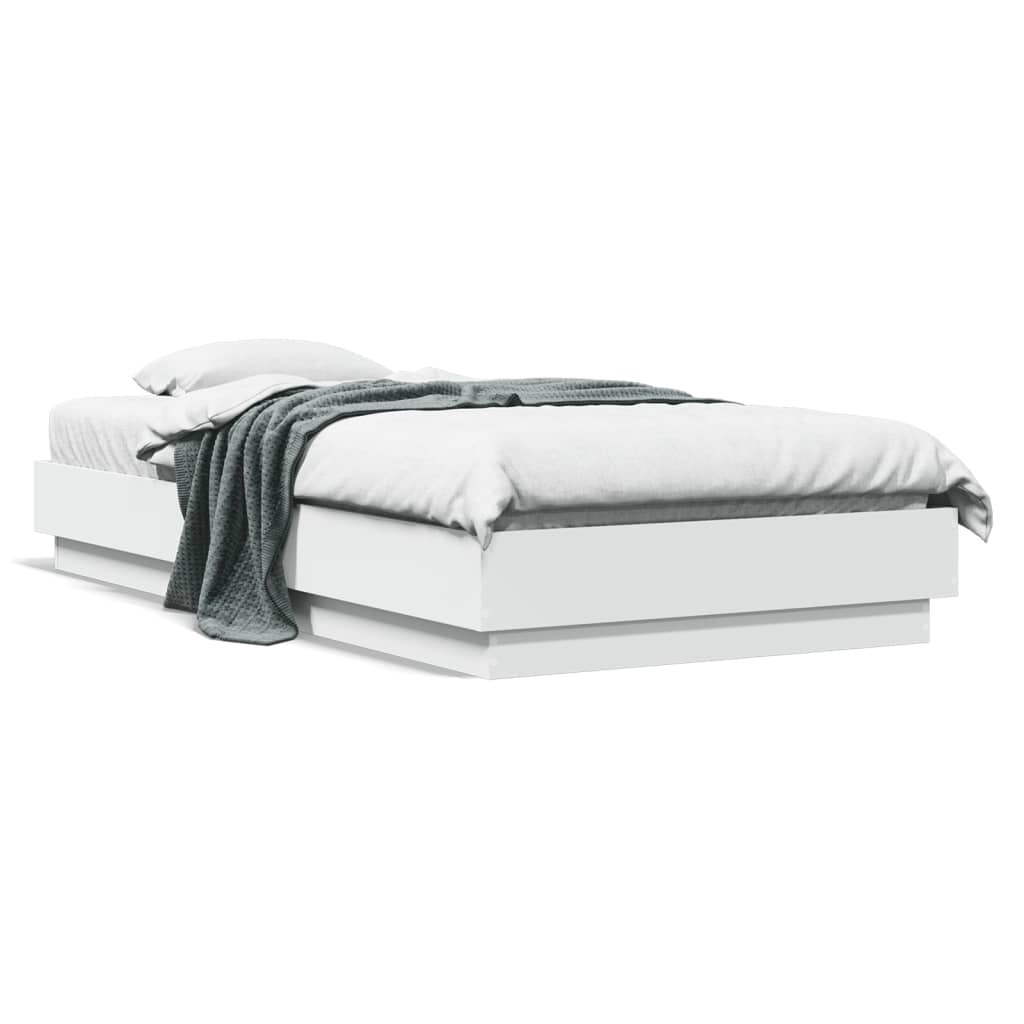 Cadre de lit sans matelas avec lumières LED blanc 75x190 cm - XIOS
