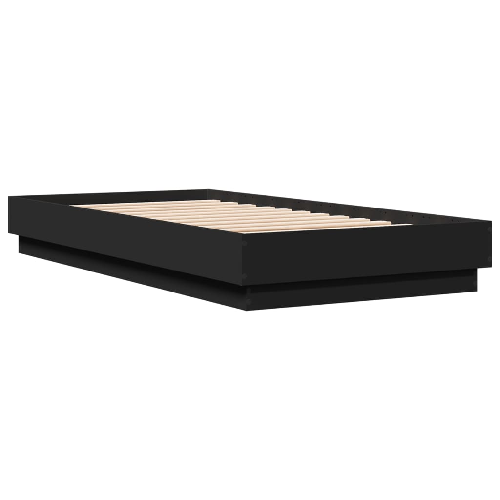 Cadre de lit sans matelas avec lumières LED noir 75x190 cm - XIOS