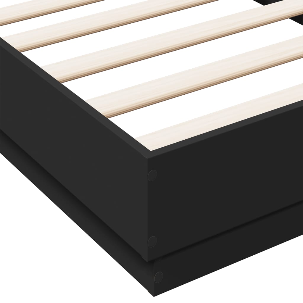 Cadre de lit sans matelas avec lumières LED noir 75x190 cm - XIOS