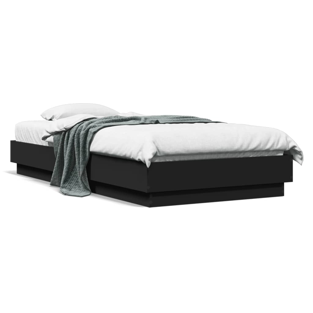 Cadre de lit sans matelas avec lumières LED noir 75x190 cm - XIOS
